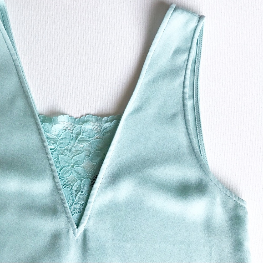 Tildon Shift Dress Lace Slip Tiffany Blue Small - Picture 3 of 5
